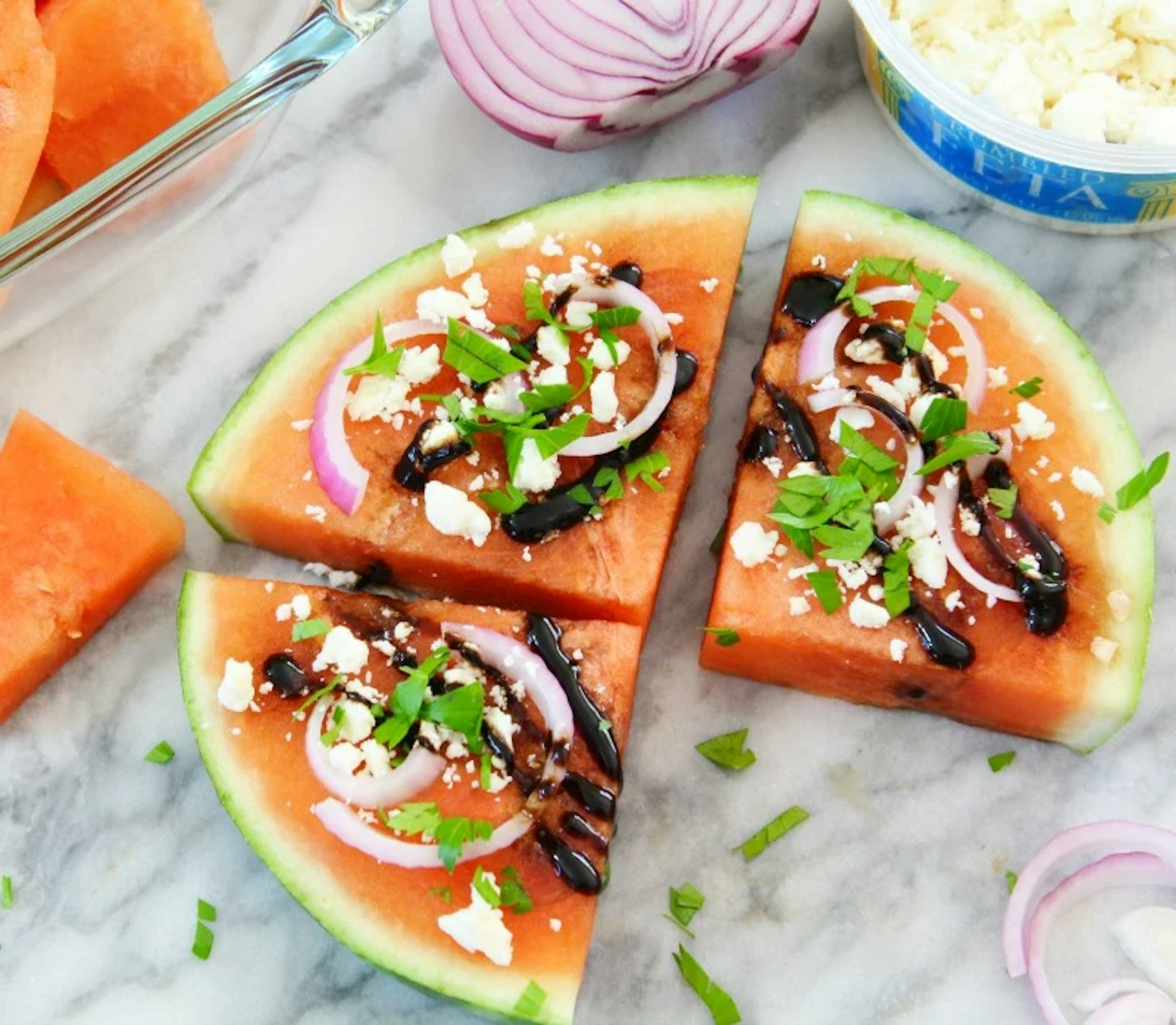 Mediterranean Watermelon Pizza