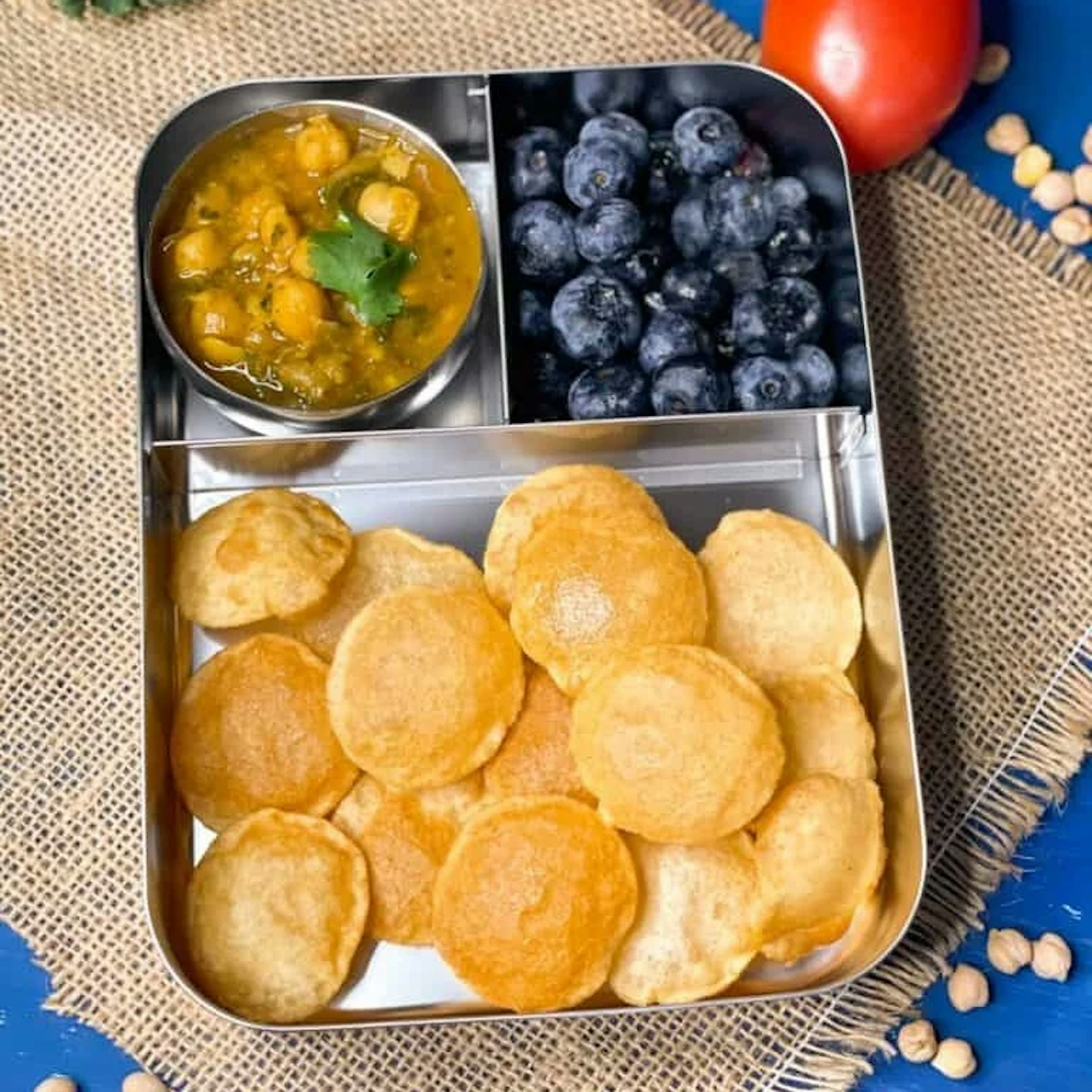 Mini Puri With Chana Masala