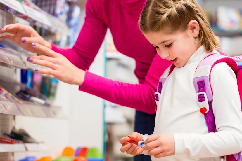 girl shopping for back to school