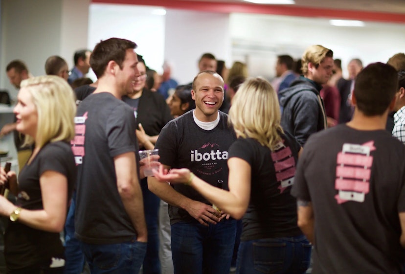 group of ibottans smiling in Denver HQ