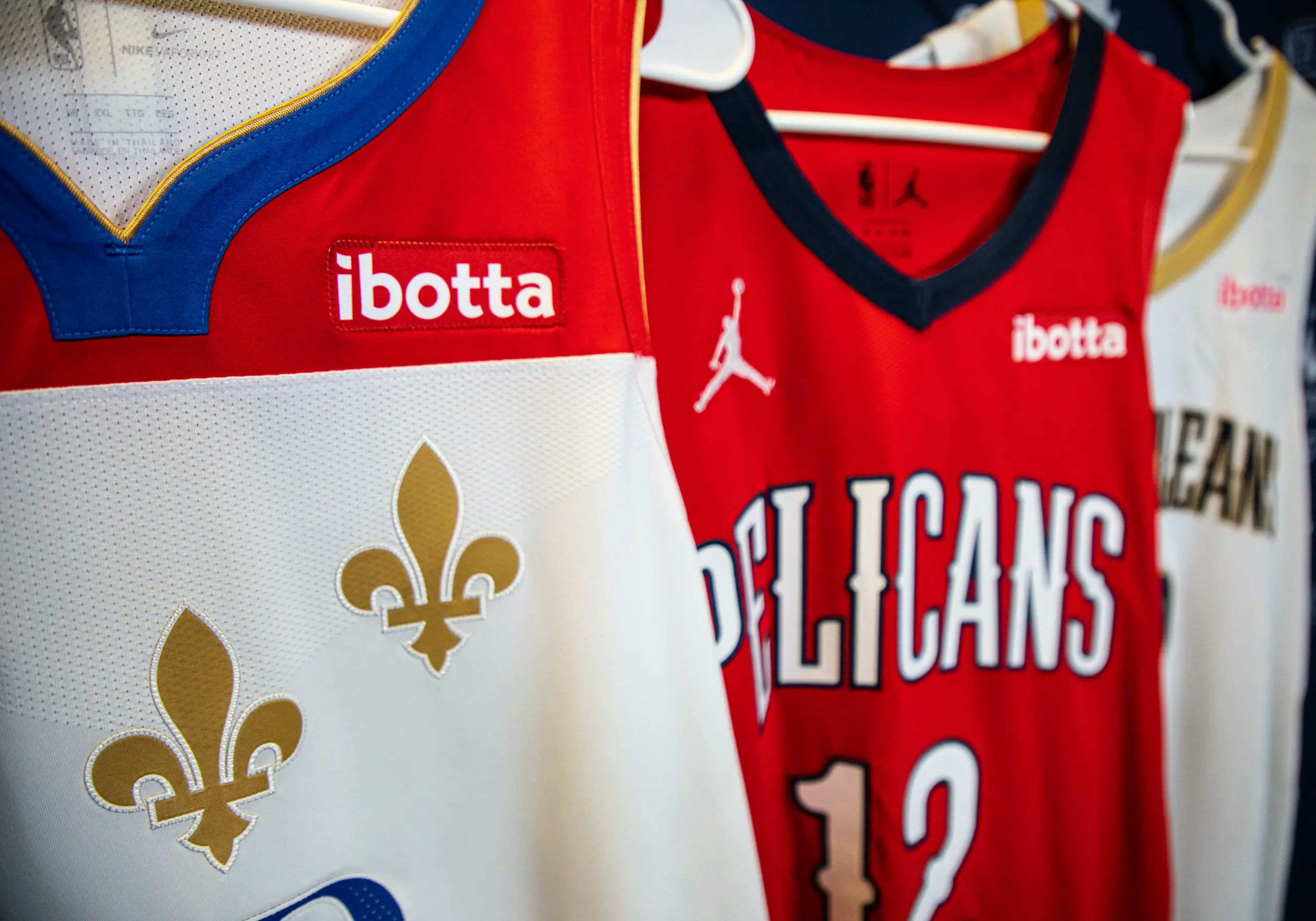 New Orleans Pelicans NBA Team jerseys, sponsored by Ibotta
