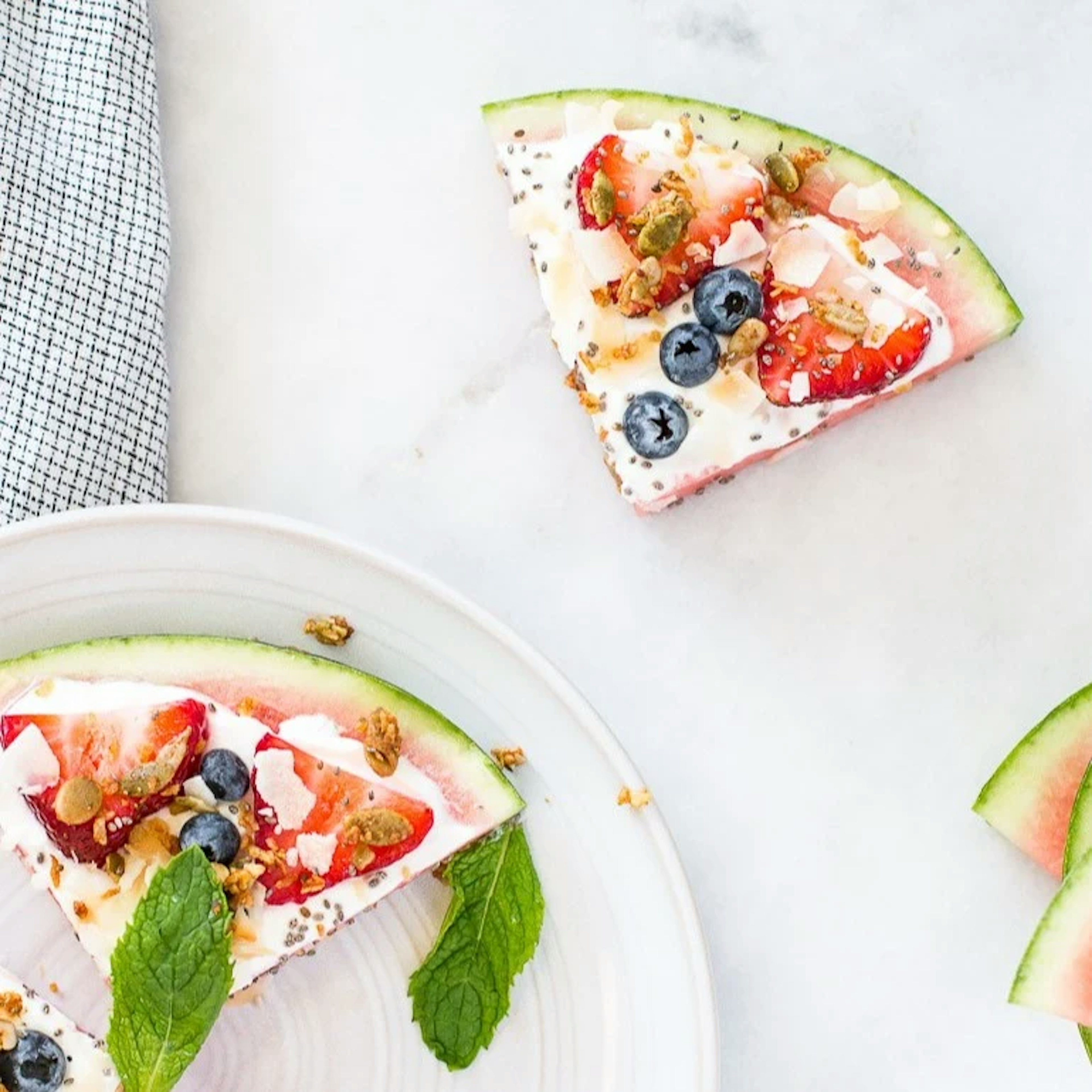 Vegan Watermelon Fruit Pizza with Toasted Coconut Flakes