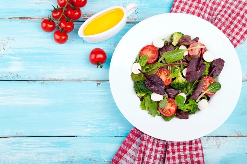 Spring Salad on Picnic Table