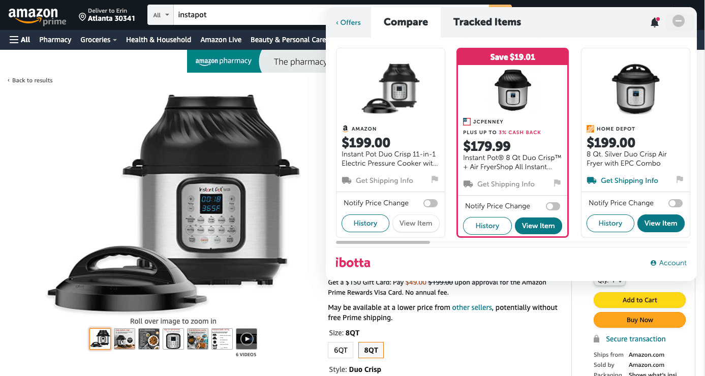 browser extension price comparison