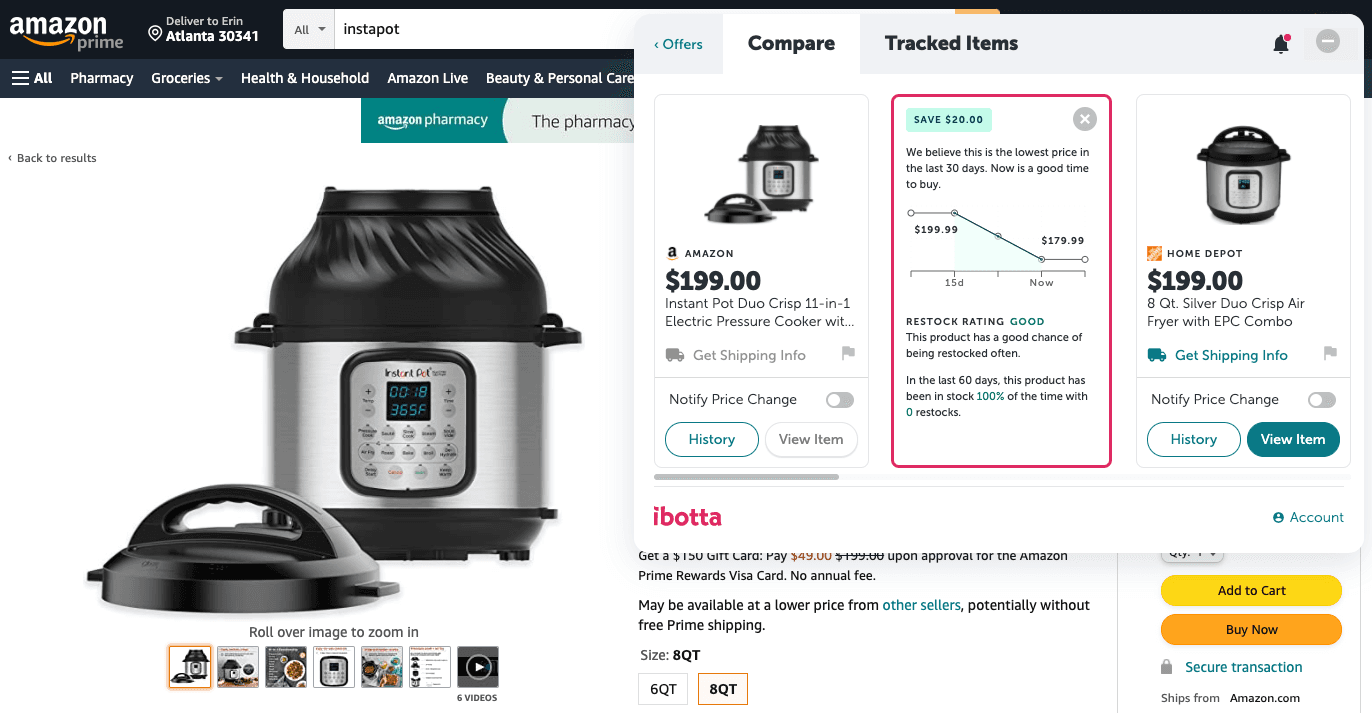browser extension price tracking