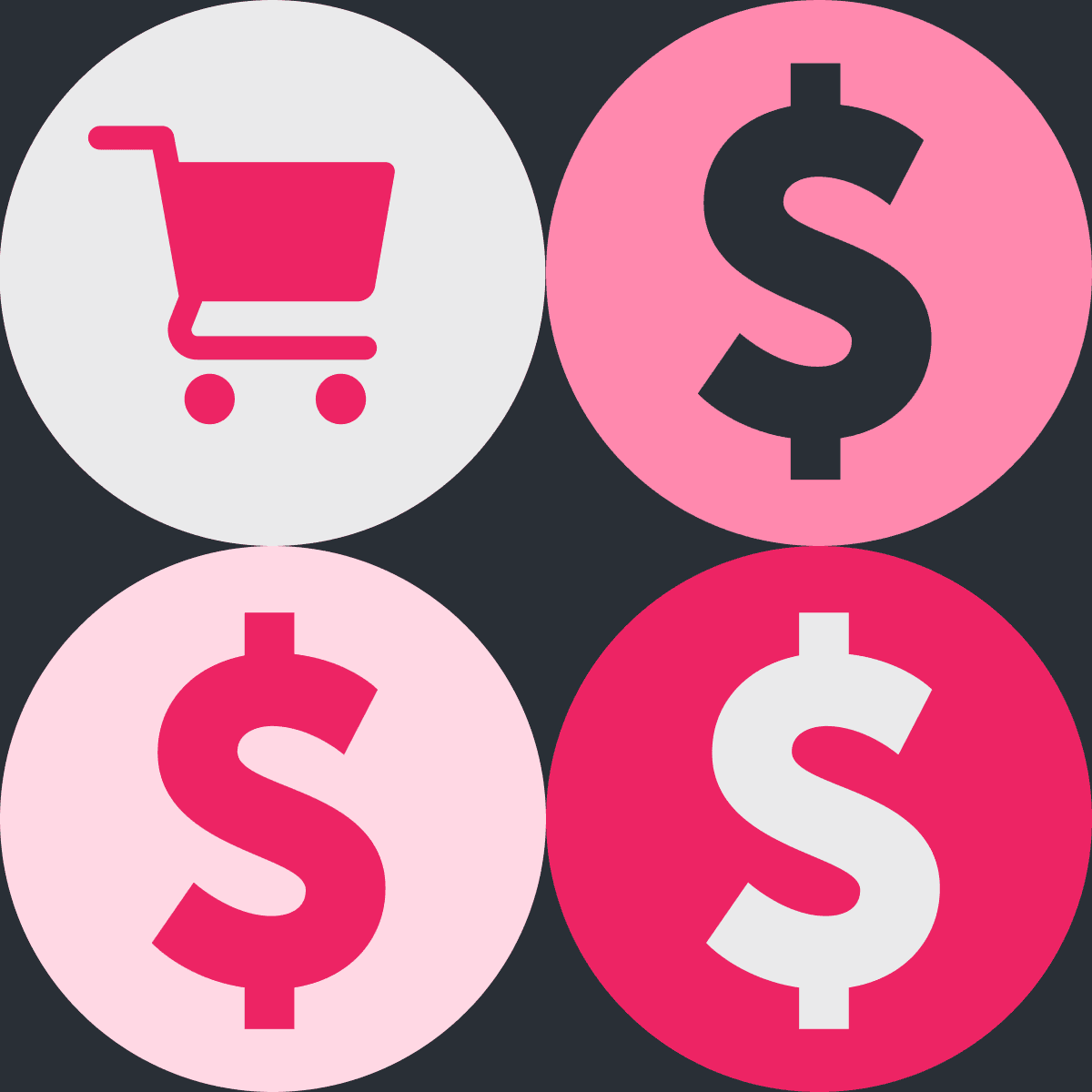 pink shopping symbols