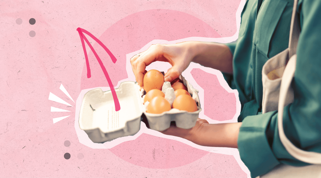 someone buying eggs