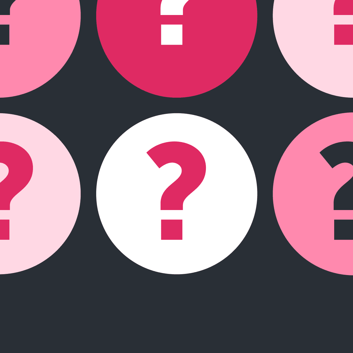 pink question marks