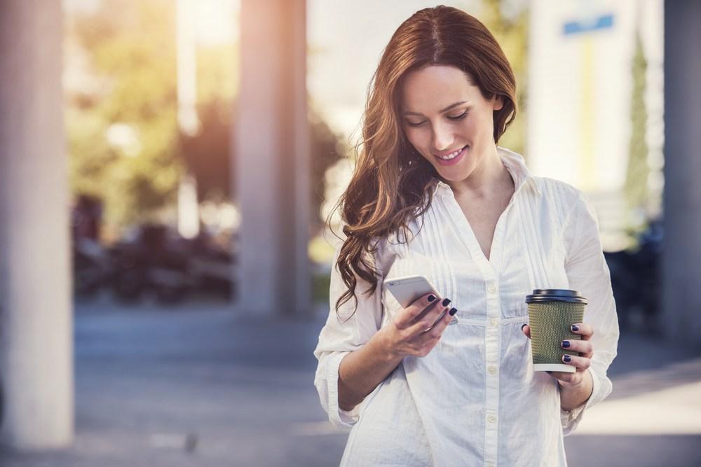 Happy woman on phone
