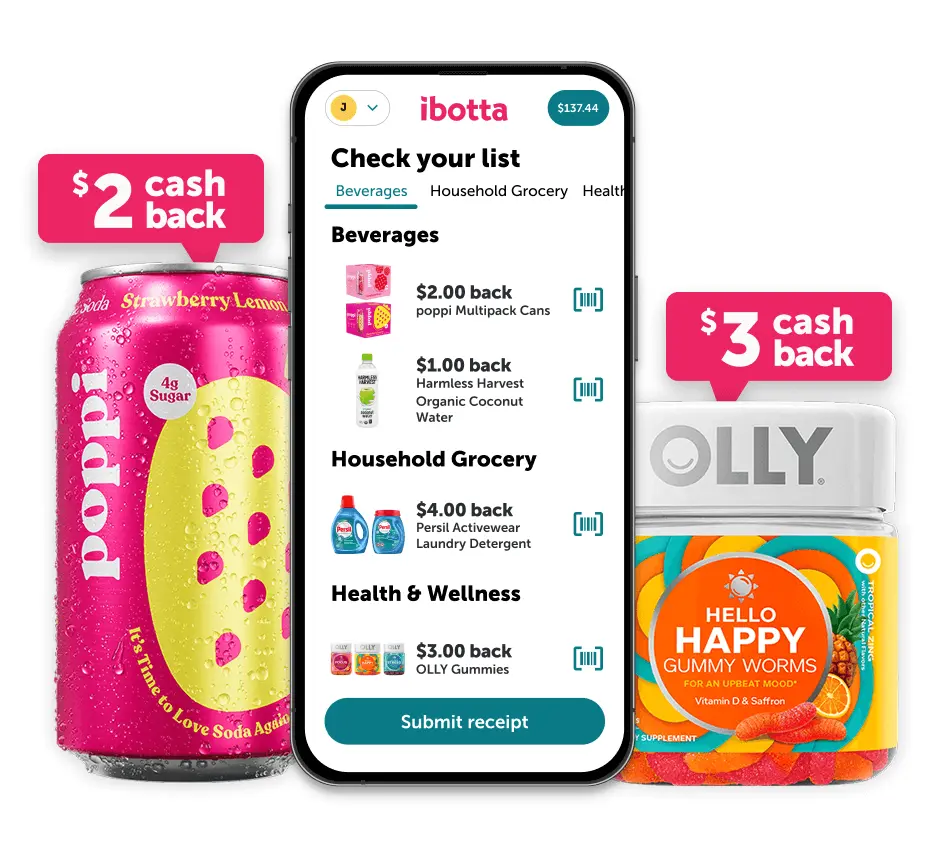 The Ibotta App with some sweet deals on Poppi and Olly