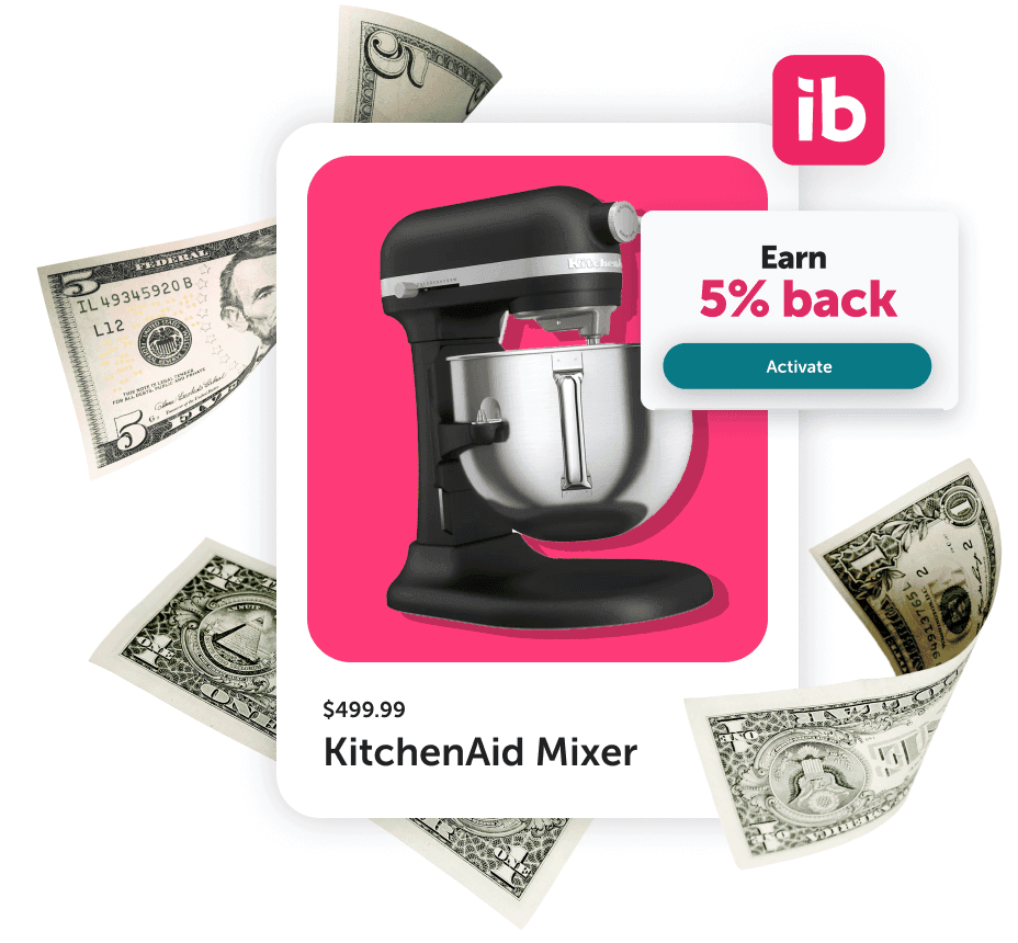 Earn 5% cash back on a KitchenAid Mixer