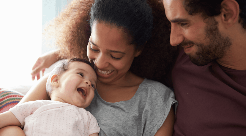 family with new baby