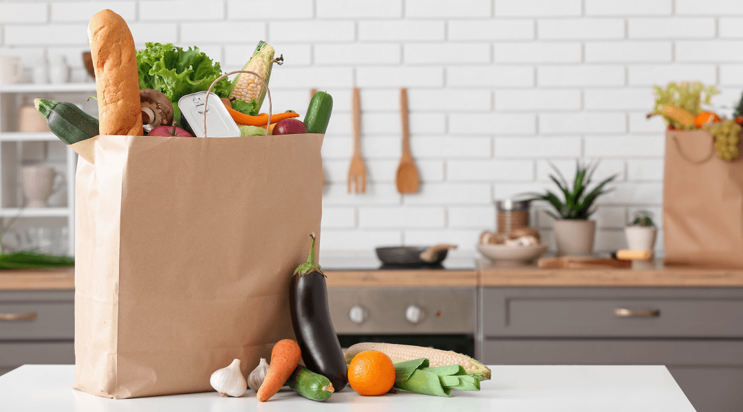 Bag of groceries that saved money for the consumer